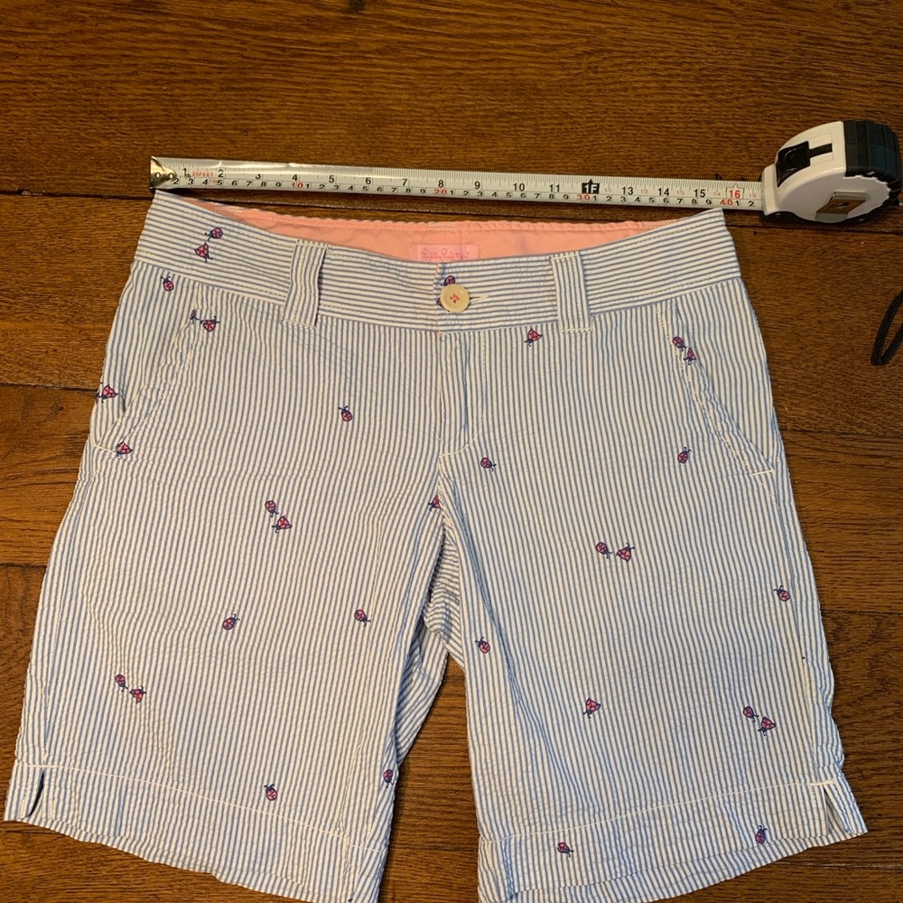Lilly Pulitzer Seersucker Shorts with ladybugs